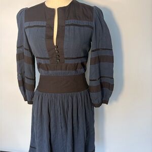 Isabel Marant Etoile Blue and Black Dress,  EU 36, Size 6